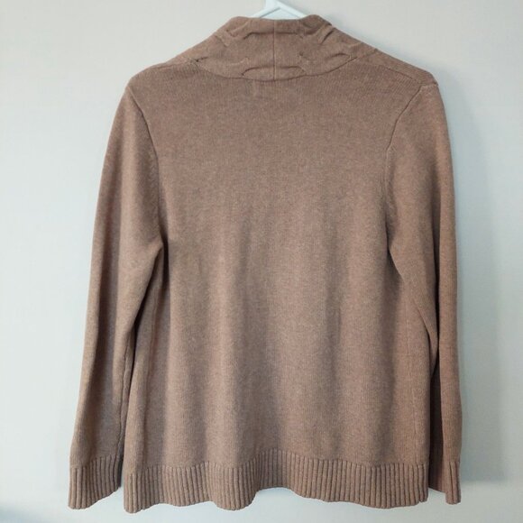 Karen Scott Cotton Cable-Collar Cardigan, Size S/P - Picture 3 of 5